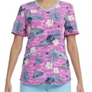 Scrubstar Jurassic World "Dino Skin" Women's Scrub top. Size XL